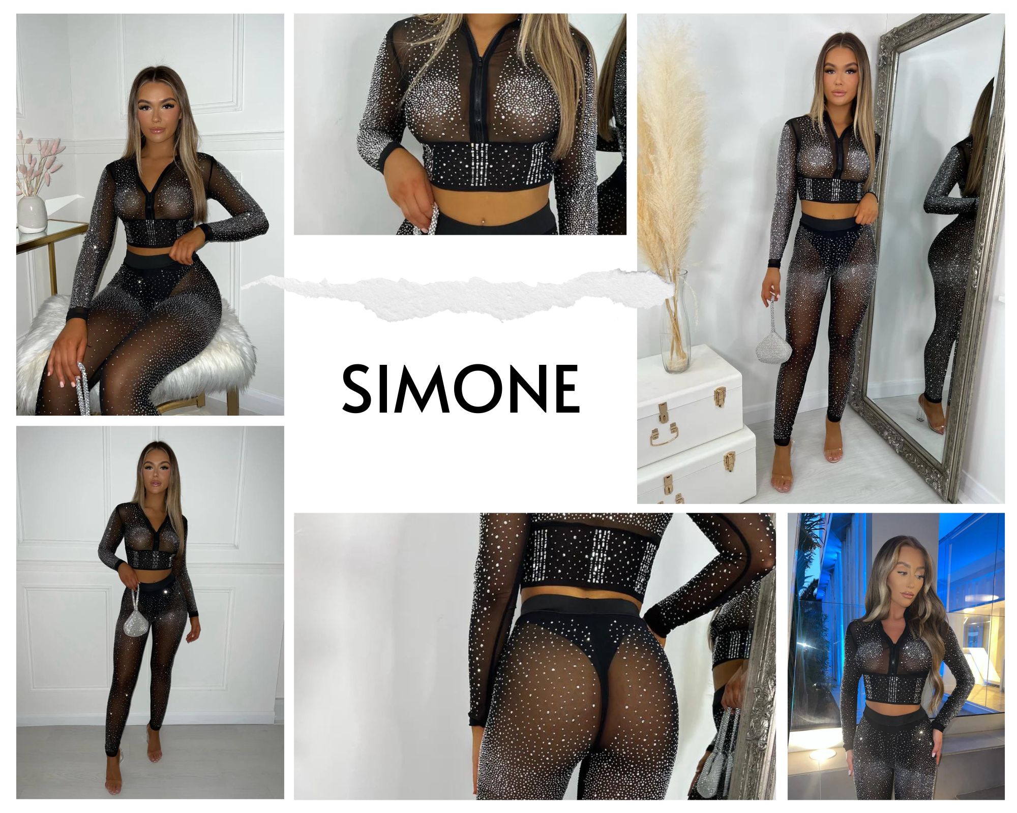 Simone Diamante Leggings - Black – Dressmezee