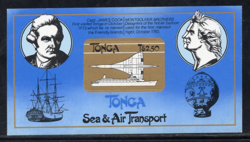 Tonga 1983 Sea And Air Transport Ship Sc 536 M/s MNH # 13036